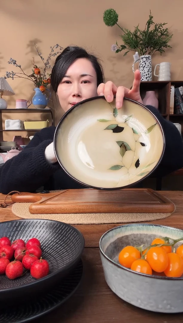 8.5英寸竹叶深盘微瑕