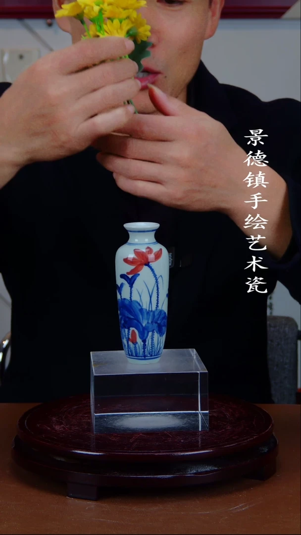 瓶陶景德镇手工手绘陶瓷摆件2