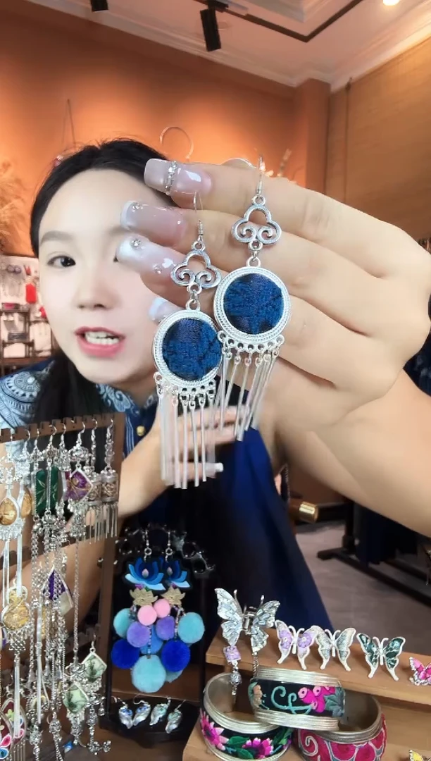 刺绣纯手工民族风耳环