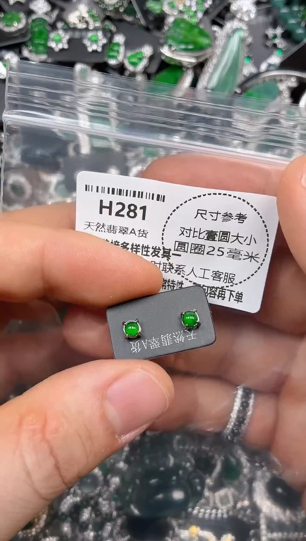 颈饰未镶嵌翡翠H281耳钉