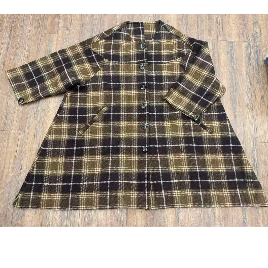 Y88-130秋冬新款休闲时尚毛呢格子外套