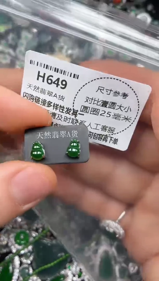 颈饰未镶嵌翡翠H649耳钉