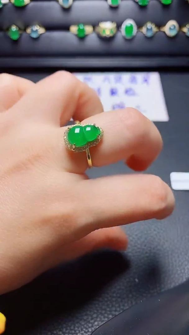 银S925镶嵌戒指翡翠天然翡翠A货s925银镶