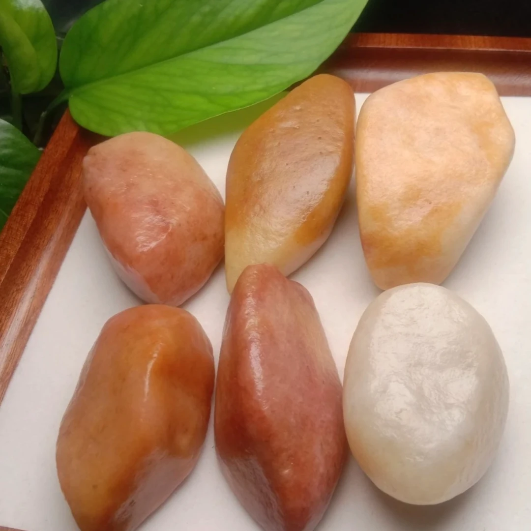 新疆戈壁三彩盆景石 黄蜡石 泥石 （一物一拍）