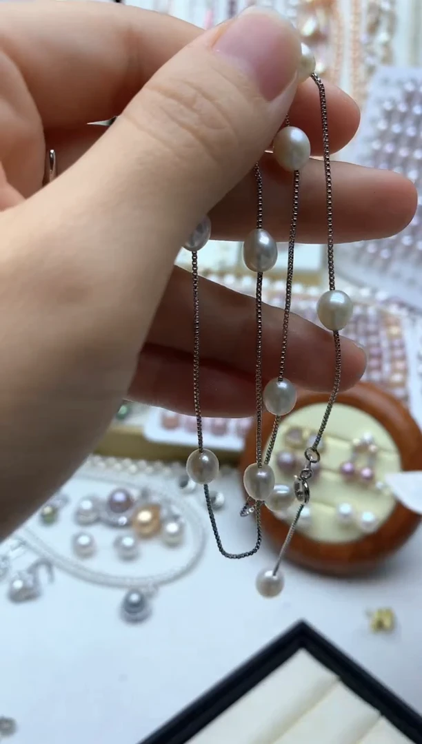 淡水珍珠合金颈饰1