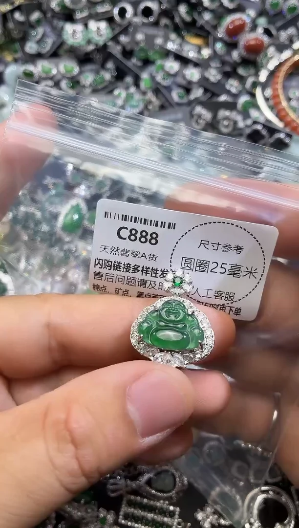 翡翠未镶嵌颈饰C888吊坠
