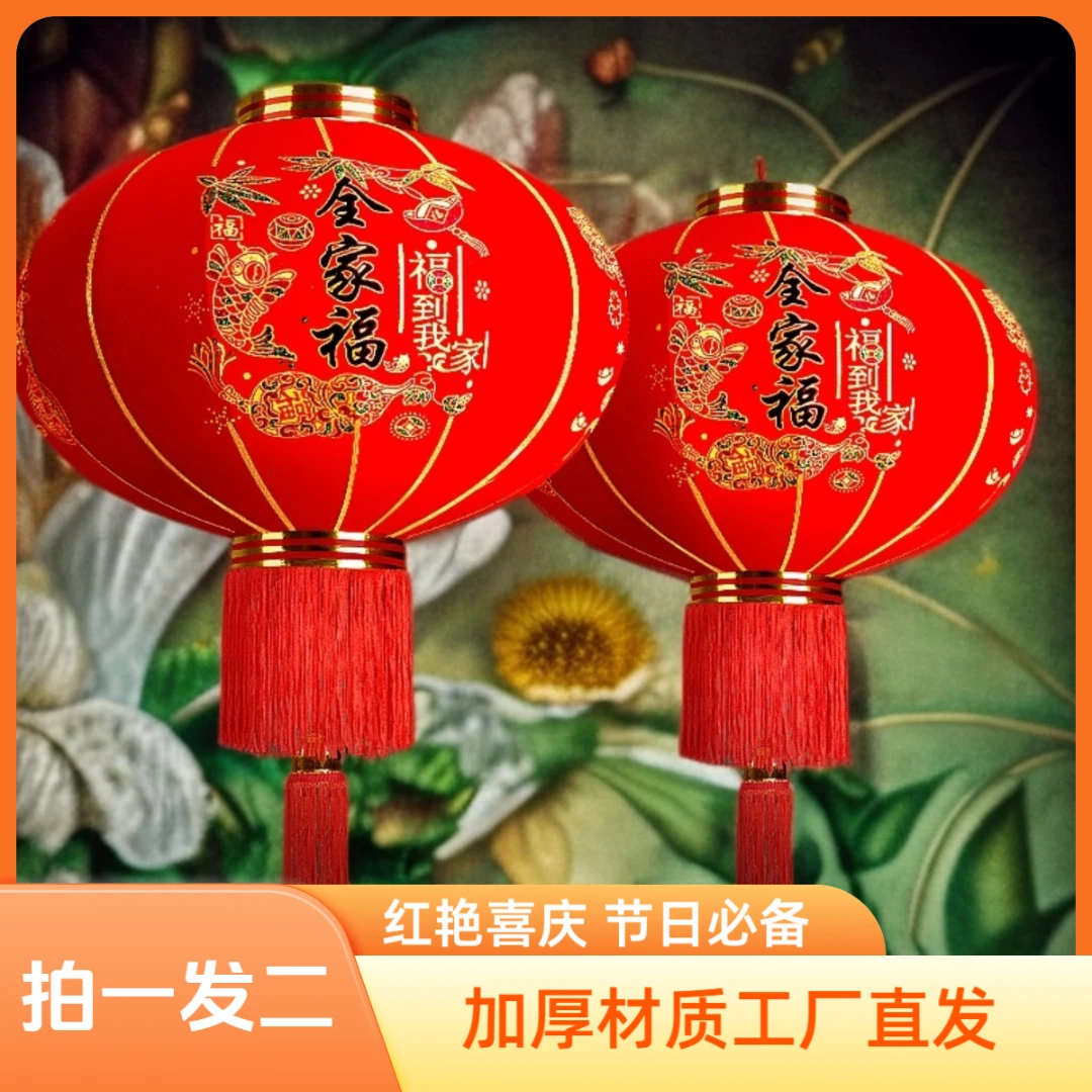 2025新款过年大门口宫灯阳台挂饰过新年户外装饰吊灯大红灯笼一对