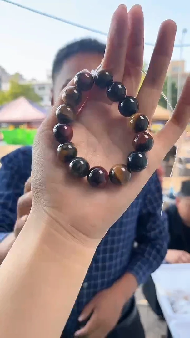木变石（虎睛石）手链未镶嵌天然彩虎眼手串多样性发一14mm