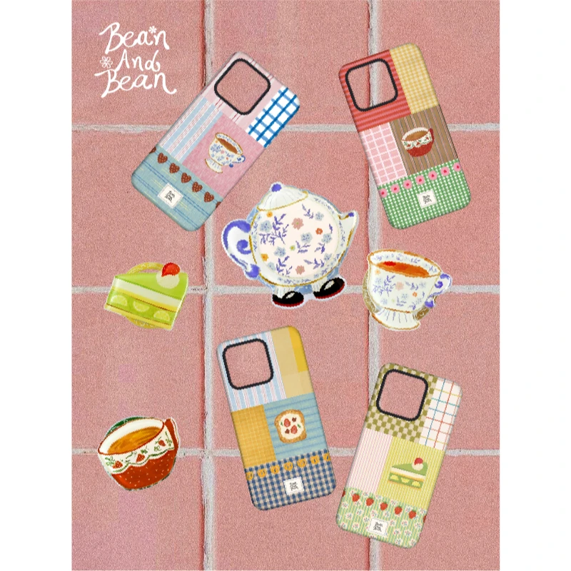 BeanAndBean下午茶系列 磁吸磨砂菲林二合一原创手机壳适用于苹果