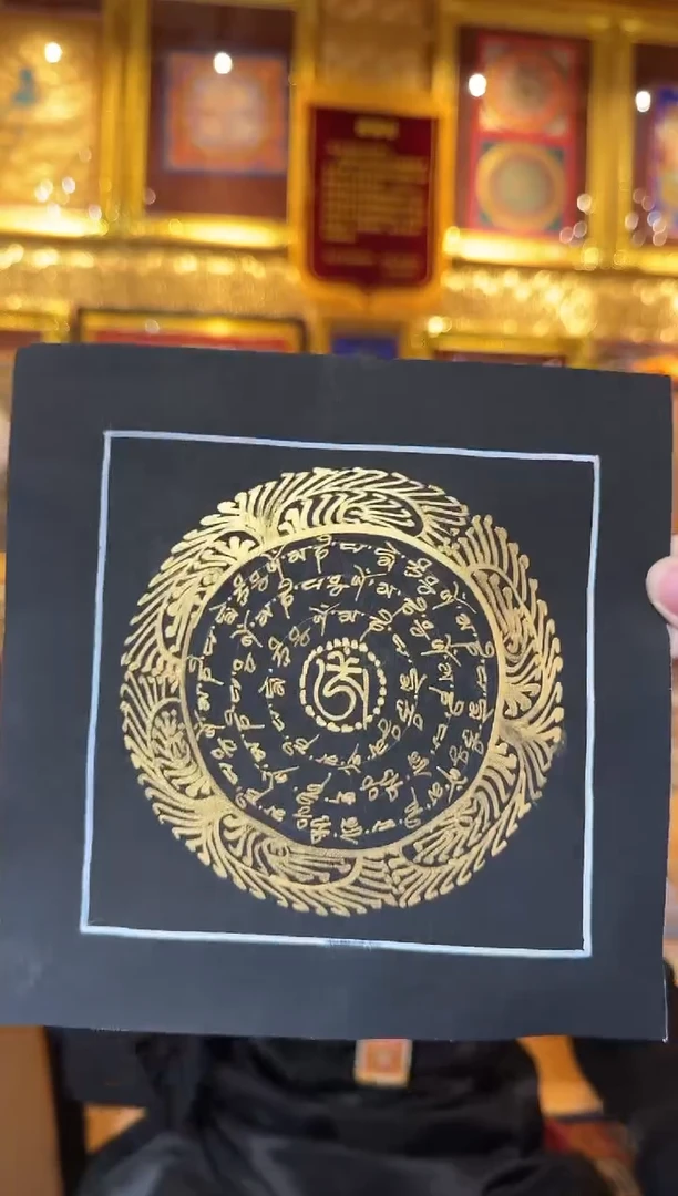 吊坠六字真言---热贡纯手绘