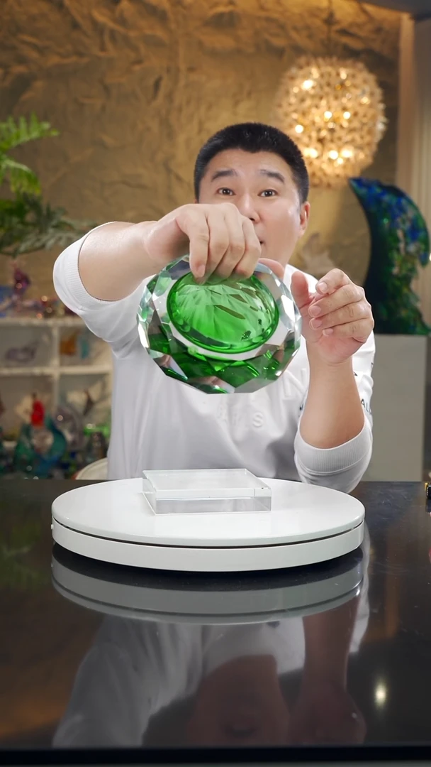 摆件福利绿色切面果碗