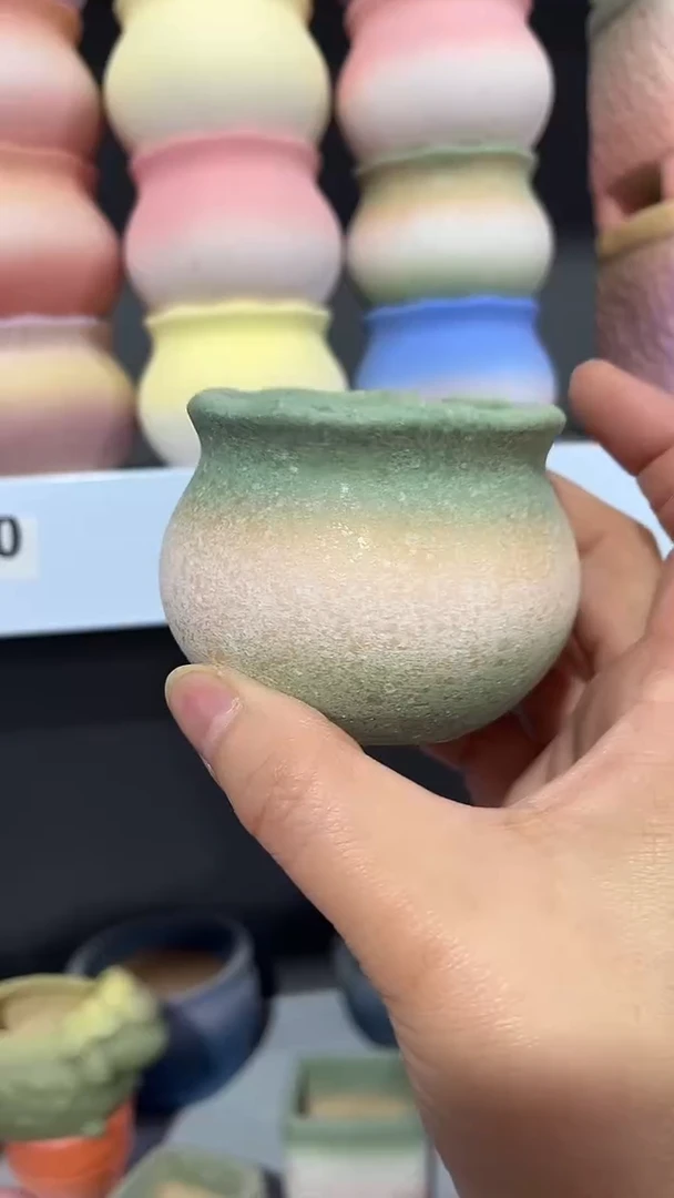 麦饭石粗陶多肉花盆5.5*5