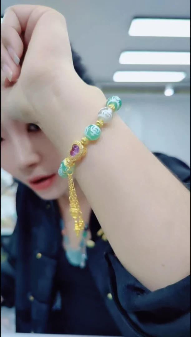 玛瑙/玉髓手链合金2276青稞供手串