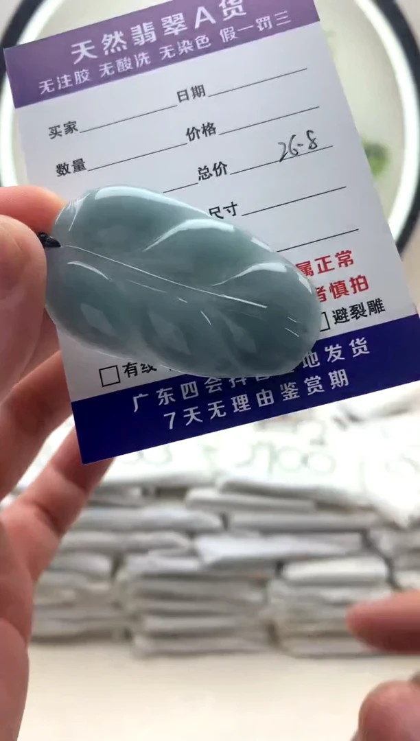 颈饰未镶嵌翡翠叶子