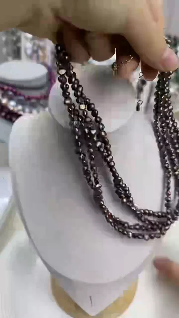 颈饰银S925镀金镶嵌淡水珍珠1