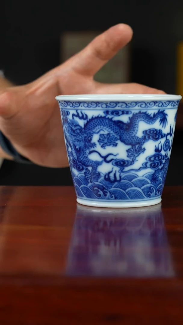 祖传窑真柴窑传承400年三龙直口杯