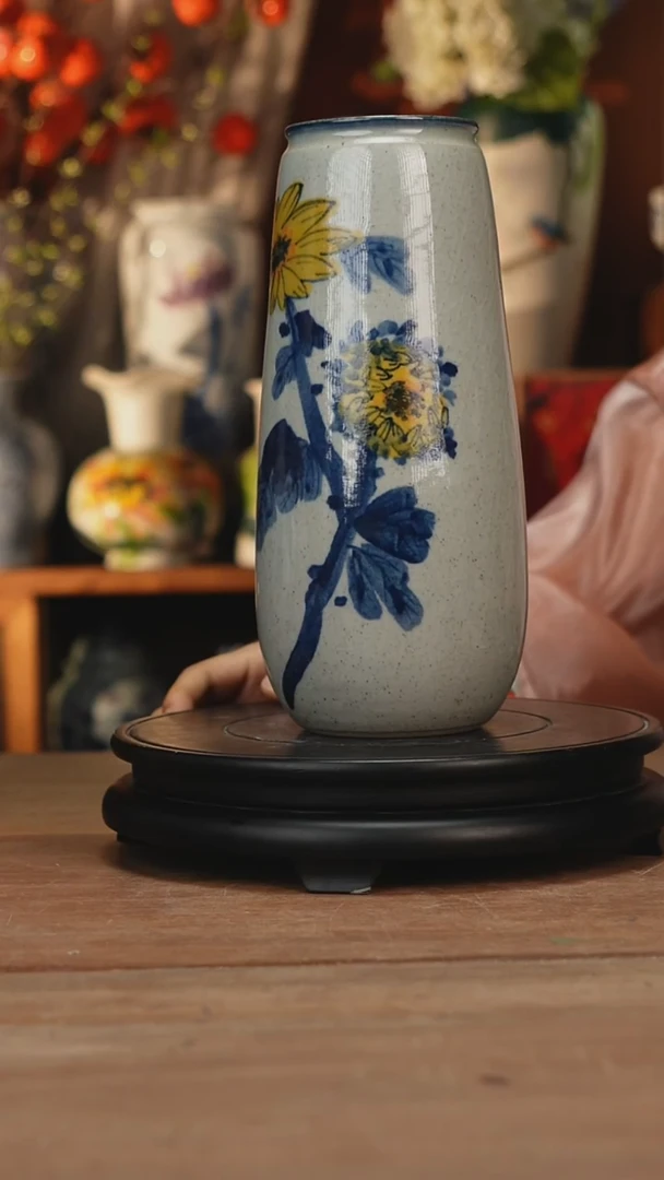 瓶景德镇设计师釉下手绘陶瓷花瓶