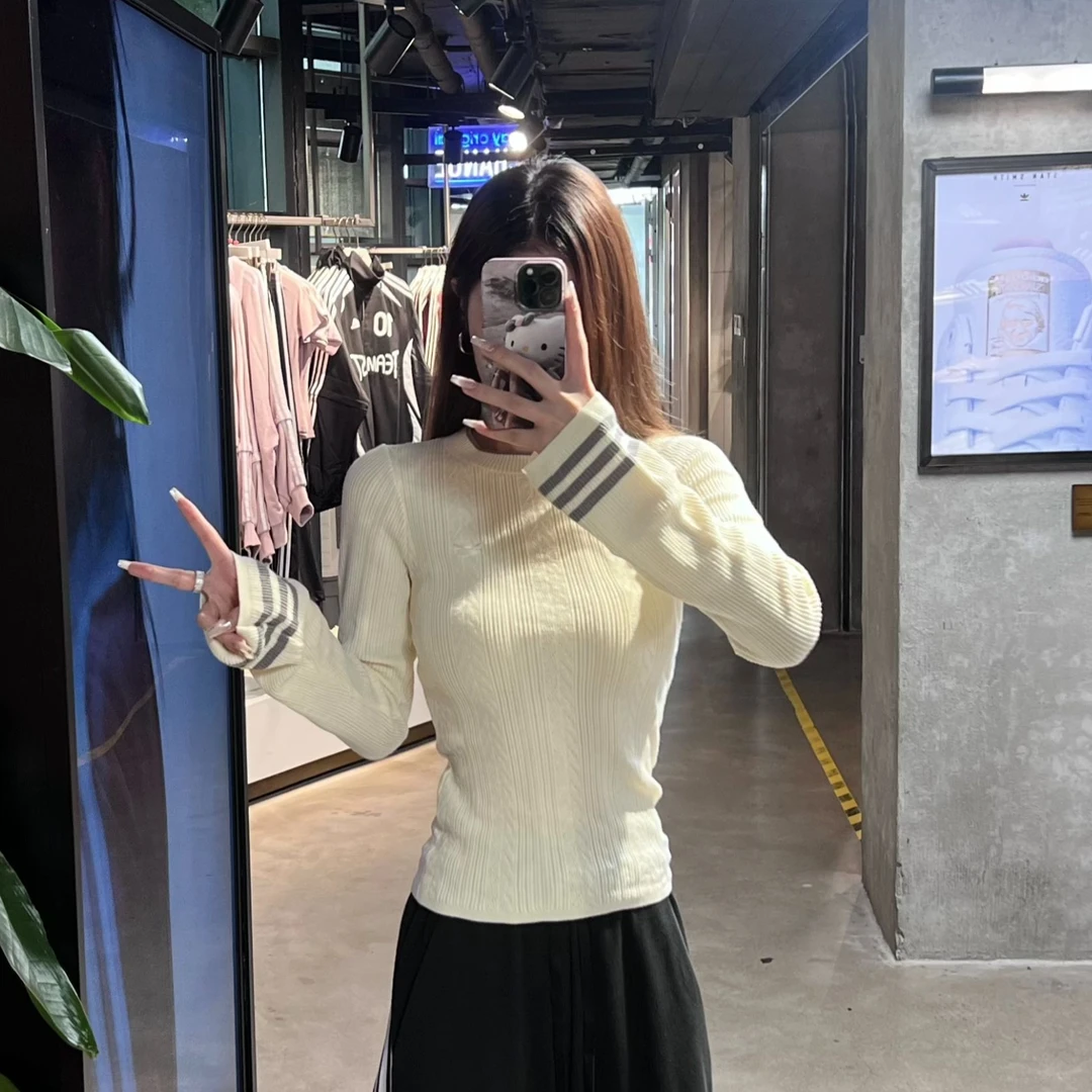 ADIDAS CREW SWEATSHIRT圆领极简风短款长袖秋冬针织衫KS5965 S