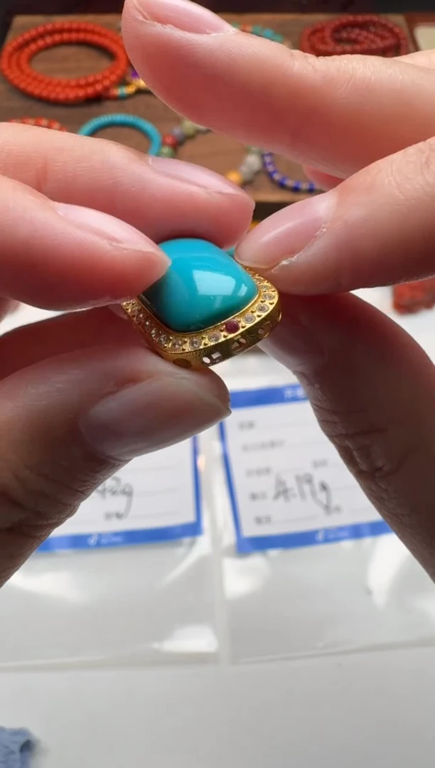 18K金镶嵌绿松石配饰配饰江*～配饰配饰