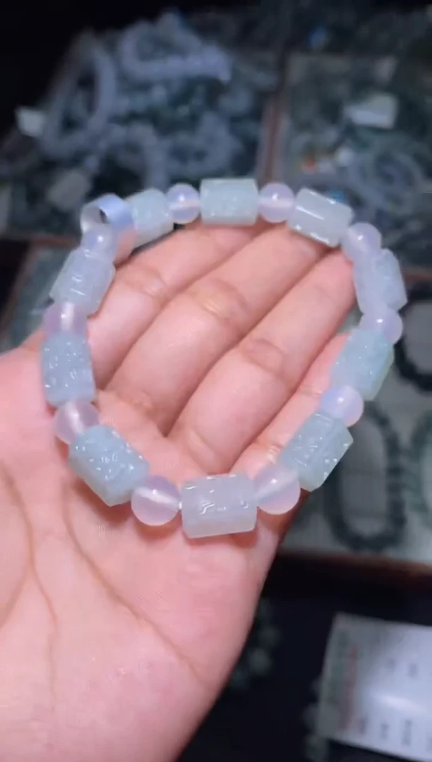 未镶嵌定制翡翠天然缅甸翡翠手串12