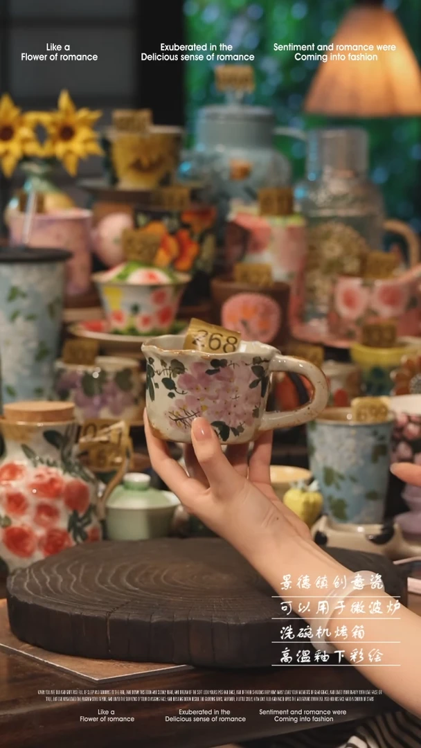 陶瓷景德镇高温釉下彩手工手绘款式