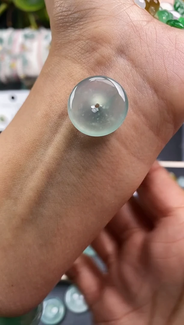 【闪购商品】翡翠裸石1200平安扣~默认裸石发货