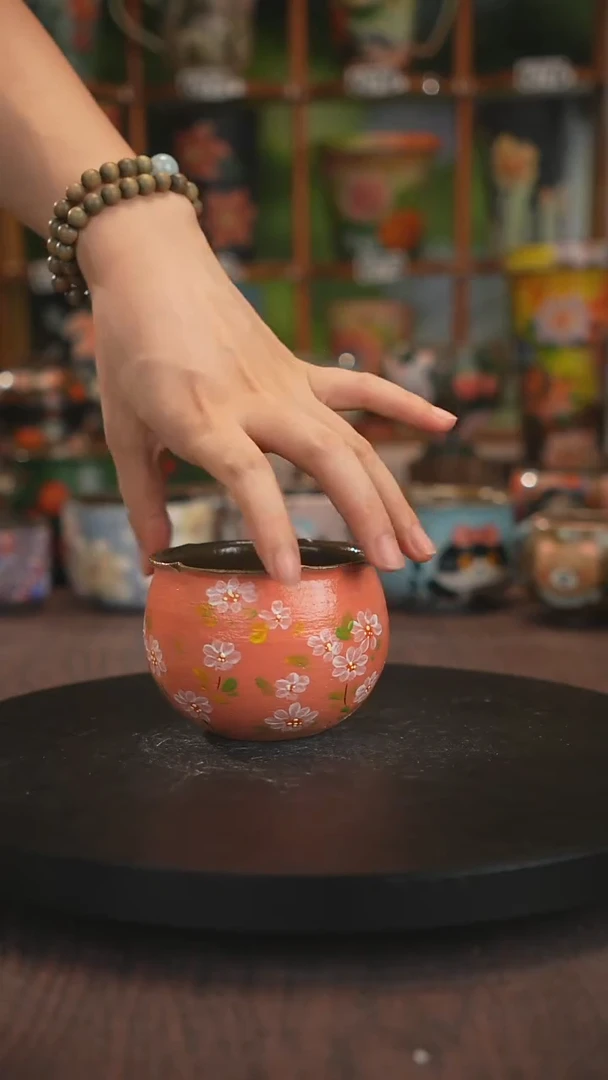 紫砂油画手绘釉下彩