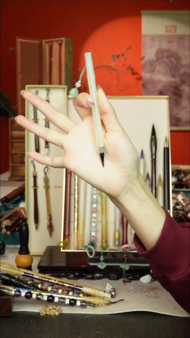 152号闪孤品高货毛笔链接 清水试笔 蘸墨不退