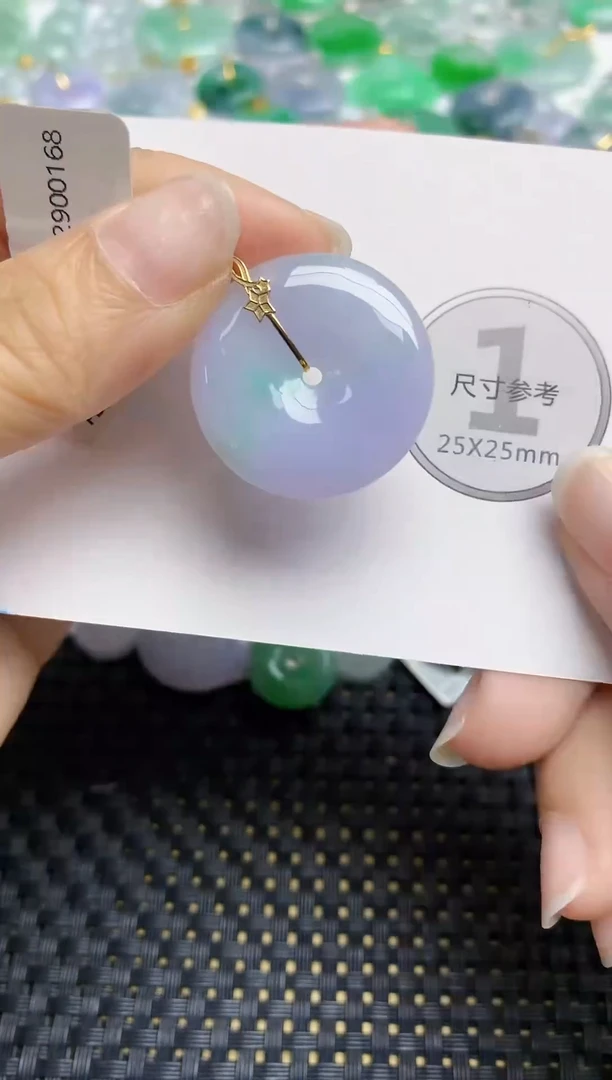 颈饰18K金镶嵌翡翠天然缅甸A货翡翠百元以上9元证书费自理