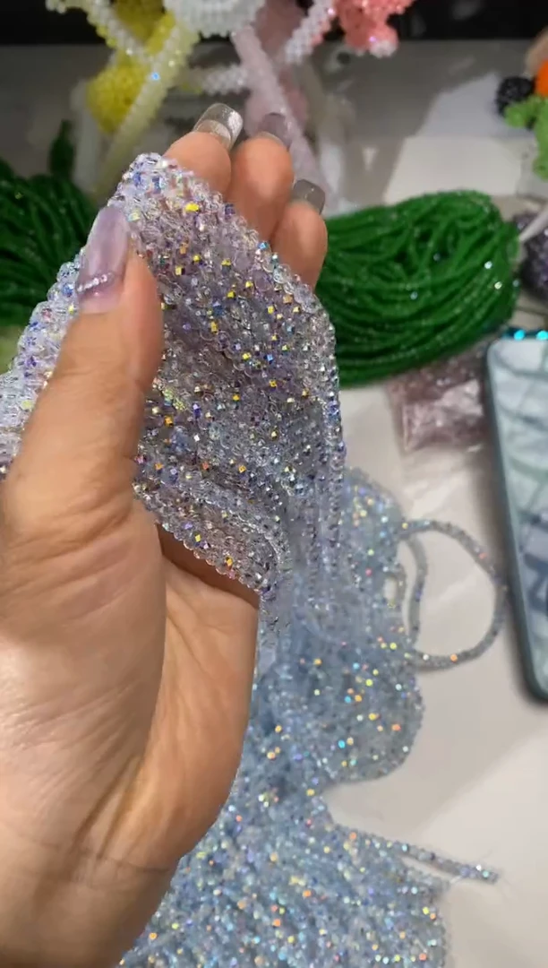 玻璃2568卡4水晶透色进口彩海宝蓝10条