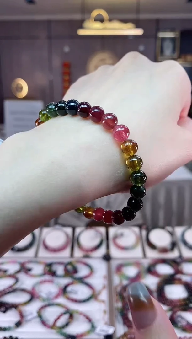 【闪购商品】碧玺单圈手串7mm+未镶嵌一物一证dan