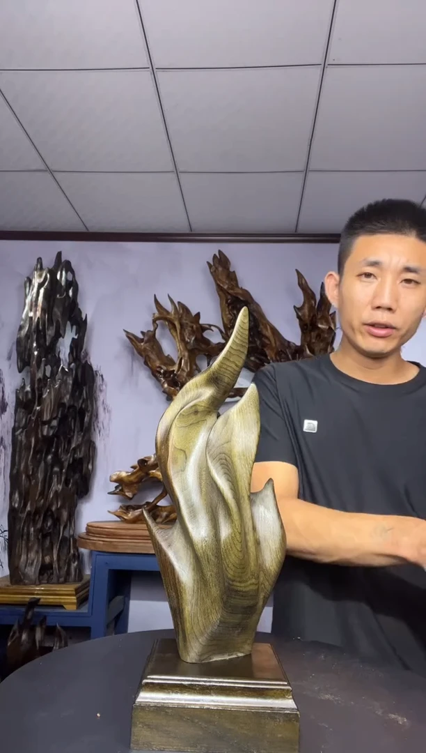 金丝楠木雕款暴*金丝楠木工艺品摆件