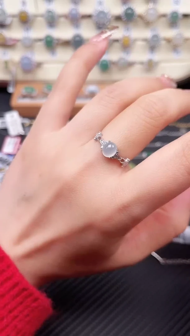 【闪购商品】翡翠戒指银S925镶嵌戒指16