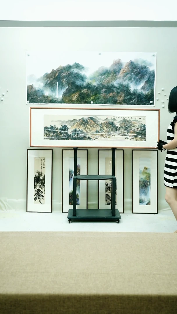 国画173*53唐鹏高手绘山水带框