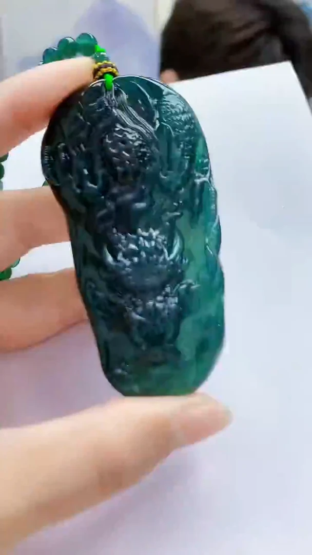 未镶嵌定制翡翠5145lr-毛货挂件赠珠链34