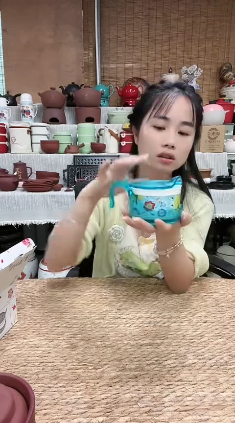 瑕疵蓝色调料罐一套