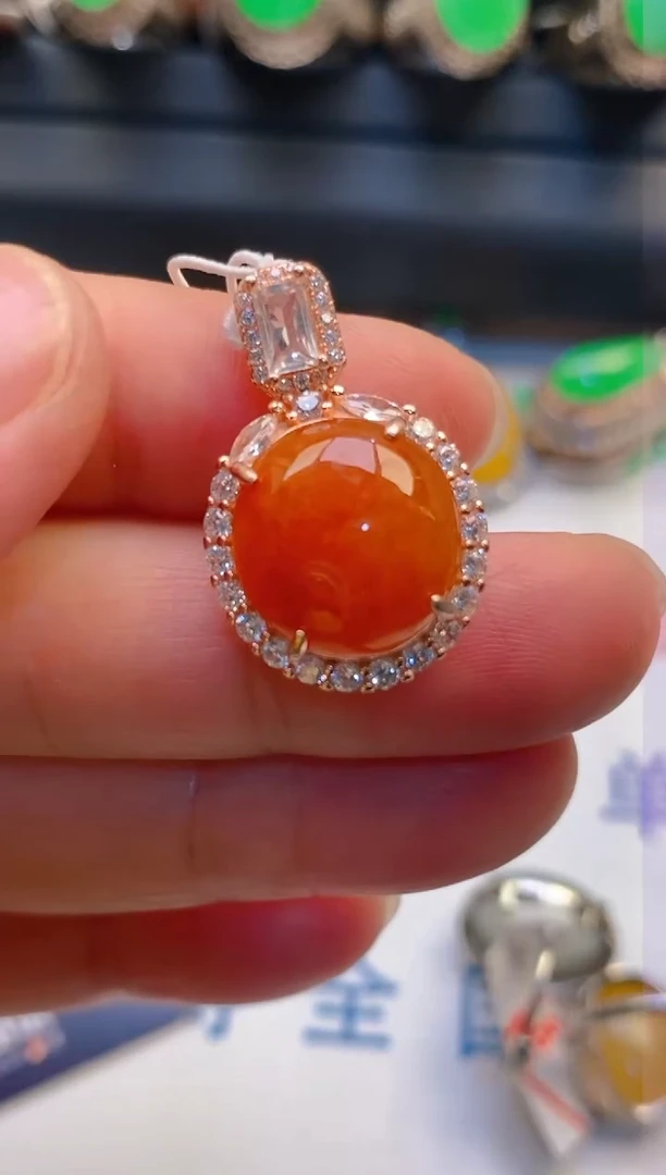 【闪购商品】翡翠耳饰银S925镶嵌天然A货翡翠1