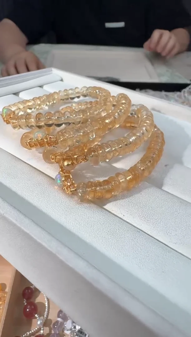 水晶手链银S925镶嵌黄水算盘镶嵌款发货多样性发其一