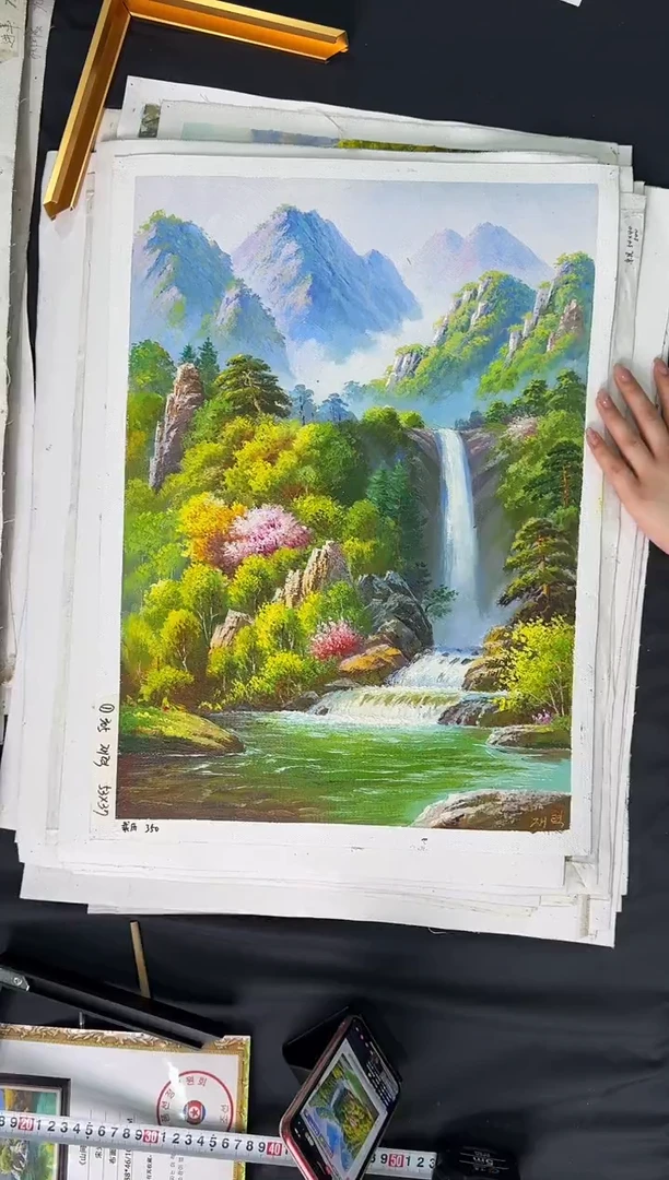 油画【原创·保真·带证书】朝鲜画家纯手绘油画--顺丰包邮--