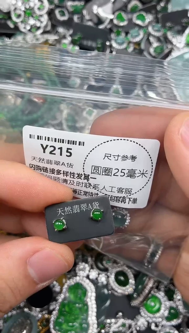 颈饰未镶嵌翡翠Y215耳钉