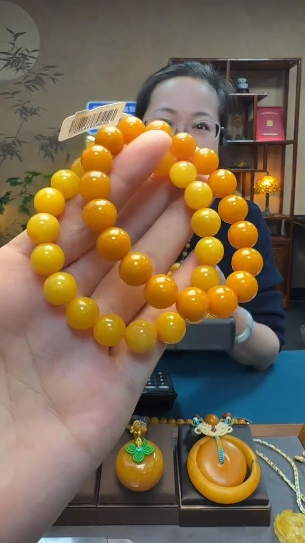 手链琥珀未镶嵌天然保真蜜蜡圆珠手串（多样发其一）