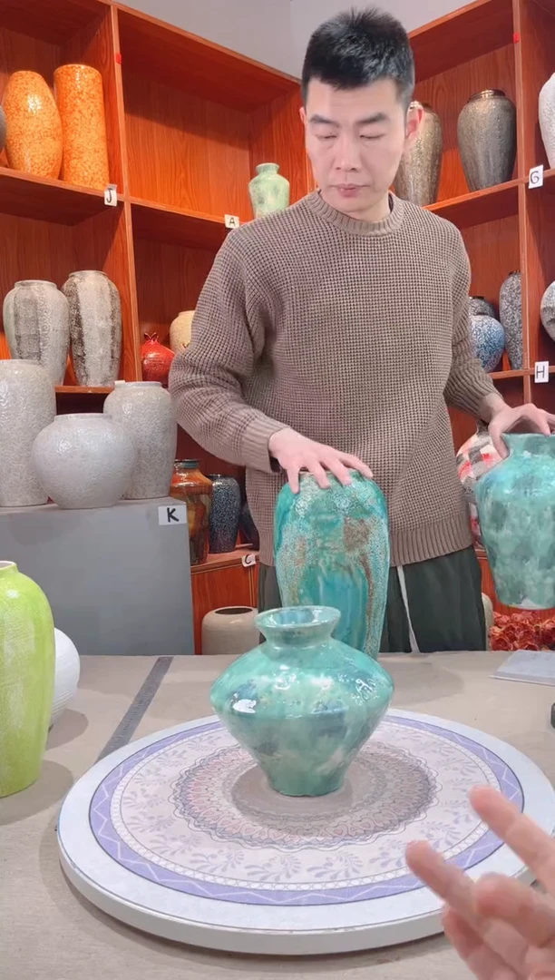 【闪购商品】瓶彩陶三件套 小号 陶瓷花瓶无花