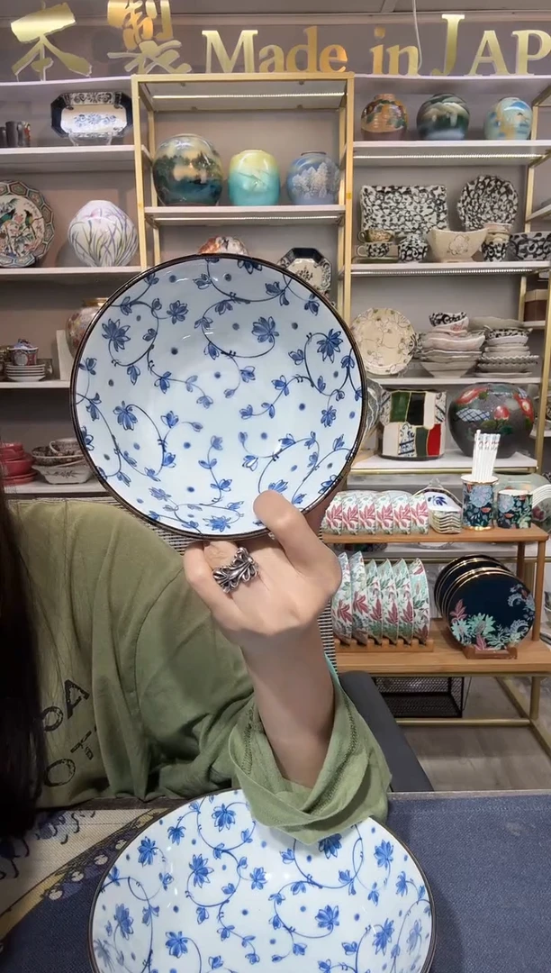 陶瓷蔓唐草15.5厘米多用碗2只