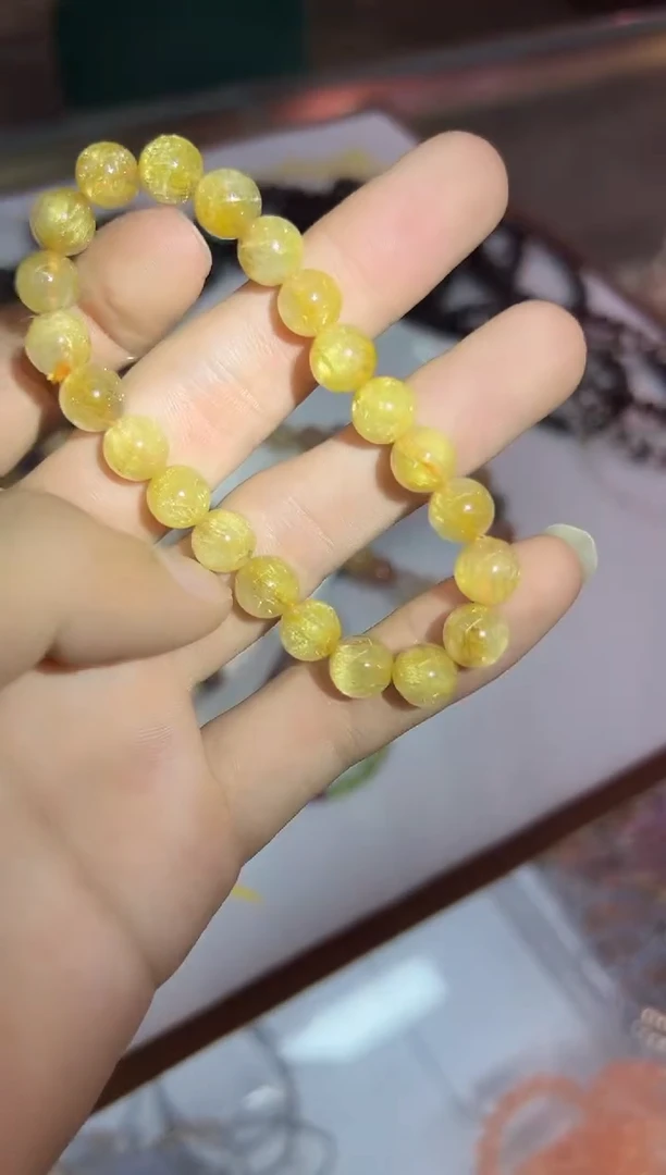 未镶嵌手串水晶金发晶手串 多样性发其一 8mm+