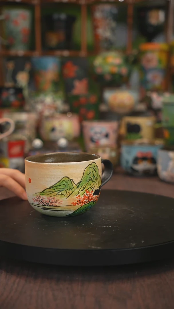 紫砂油画手绘釉下彩