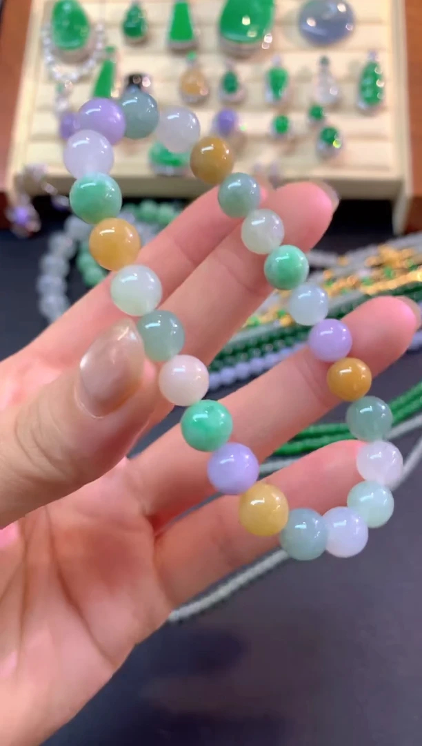 未镶嵌手串翡翠手串|1100+55