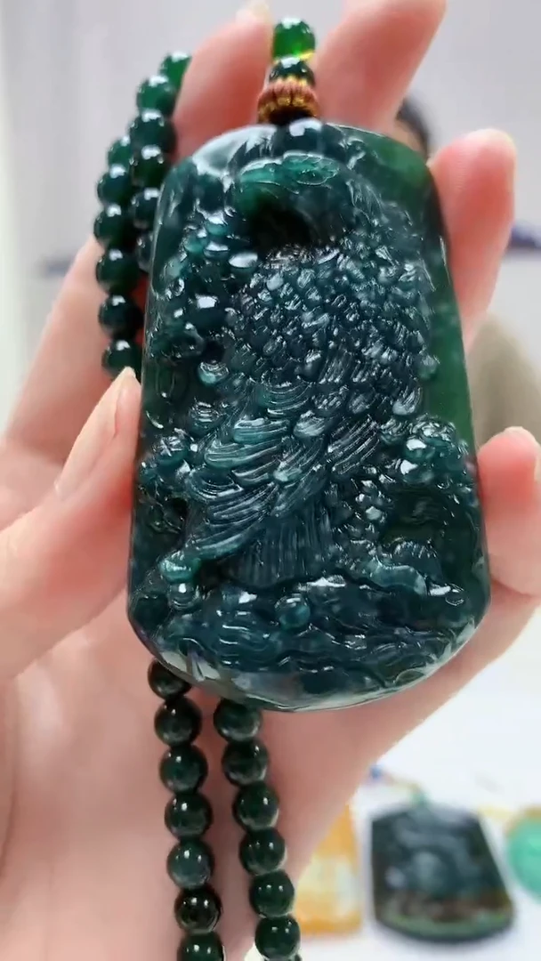 定制翡翠未镶嵌4812zm-毛货赠珠链凤凰9