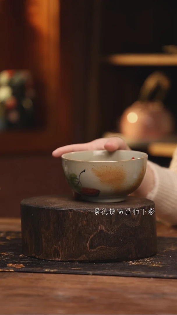 陶瓷 景德镇高温釉下手绘陶瓷@L499@