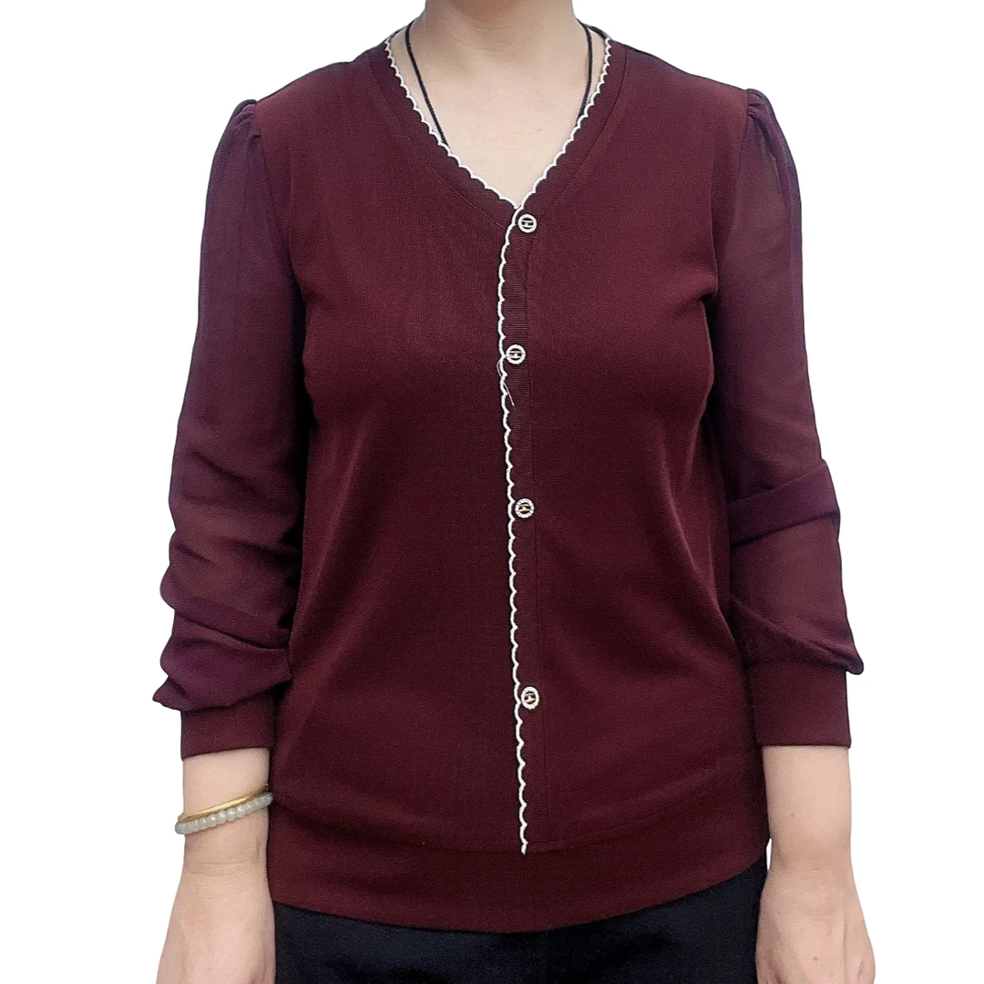 Zχ兰45V领小香风打底衫