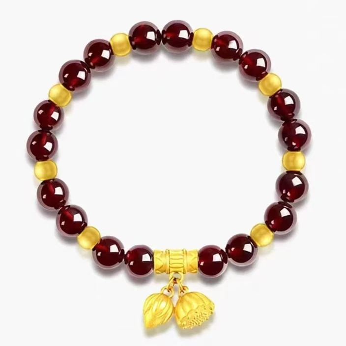 【赵公子专属】两世欢如意莲蓬手链吊坠玛瑙转运珠手串合金手链